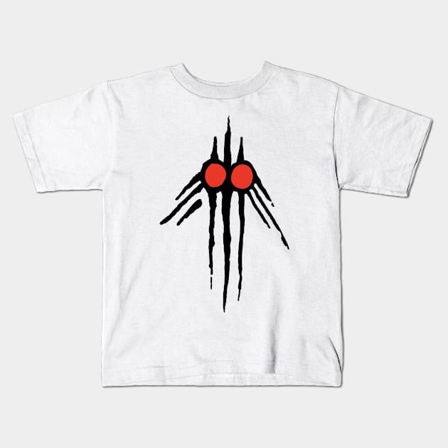 Mothmanns symbol black Kids T-Shirt by Madd Nick Manns